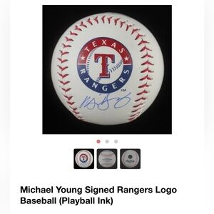 Michael Young Signed Rangers Logo
Baseball (Playball Ink)